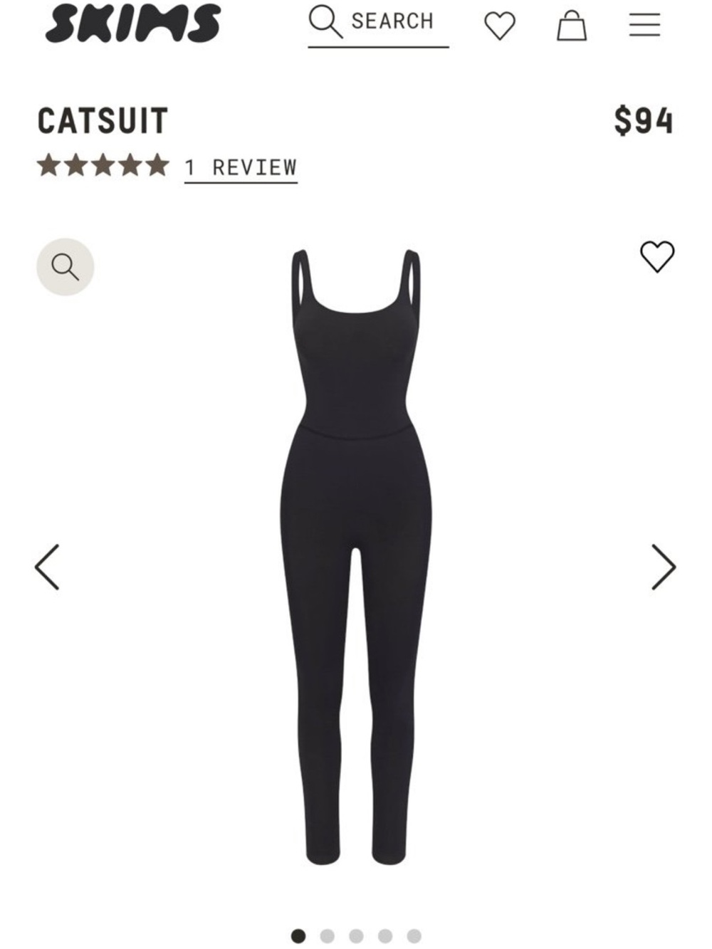 SKIMS onyx Catsuit Jumpsuit